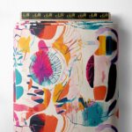 Flower abstract style with red,blue colors