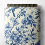 Bird flower style with blue,white colors