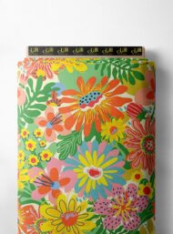 Bloom flower style with yellow,pink colors