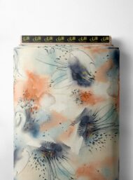 Petal flower style with blue,orange colors