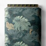 Leaf nature style with green, blue colors