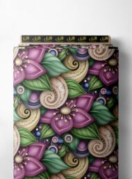 Flower mixed style with purple, green colors