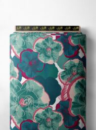 Bloom flower style with green,blue colors