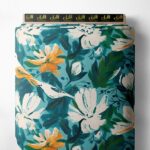 Bird flower style with blue,white colors