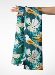 Bird flower style with blue,white colors - Image 3