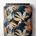 Leaf flower style with blue,orange colors