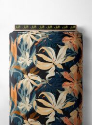 Leaf flower style with blue,orange colors