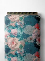 Bloom flower style with pink,green colors