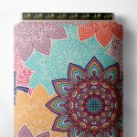 Petal flower style with red,blue colors