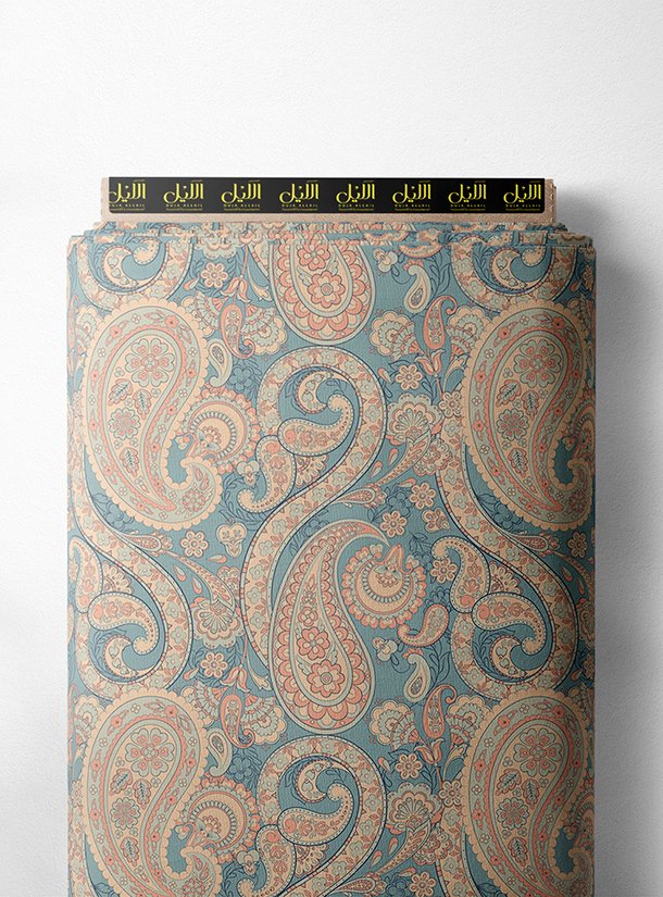 LAI02-0709_1-1.jpg Paisley classic style with pink, blue colors - Image 1