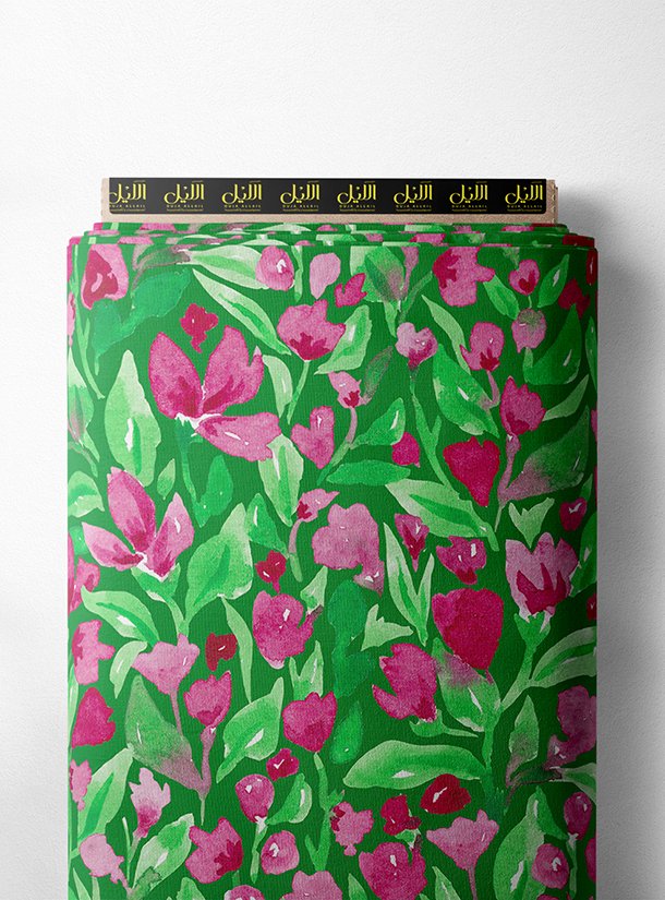 LAI02-0730_1-1.jpg Leaf flower style with green,pink colors - Image 1