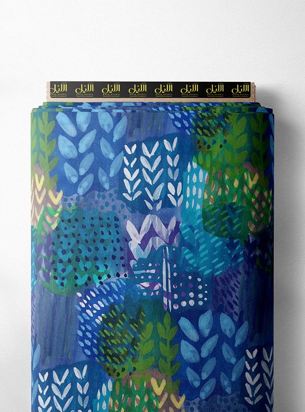 LAI02-0733_1-1.jpg Leaf nature style with blue,green colors - Image 1