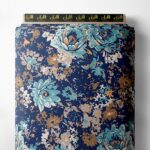 Bloom flower style with blue,white colors