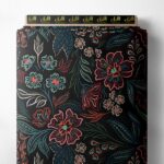 Leaf flower style with black,red colors