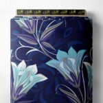 Bloom flower style with blue,white colors