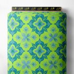 Bloom flower style with green, blue colors