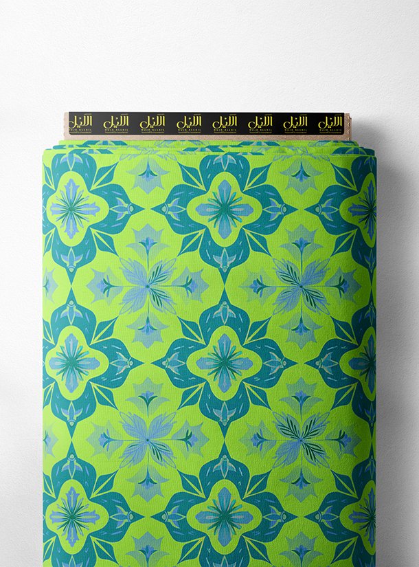 LAI02-0787_1-1.jpg Bloom flower style with green, blue colors - Image 1