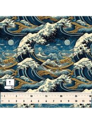 Wave ocean and sky style with blue,white colors - Image 5