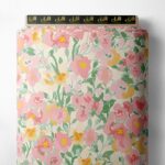 Bloom flower style with pink,green colors