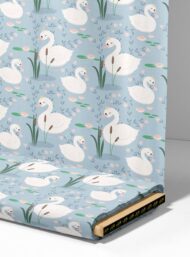 Swan nature style with white,green colors - Image 4