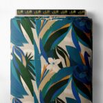 Leaf flower style with blue,green colors