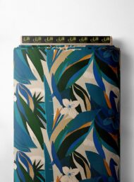 Leaf flower style with blue,green colors