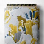 Petal flower style with yellow,grey colors