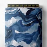Wave ocean and sky style with blue,white colors