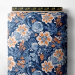 Bloom flower style with blue,orange colors