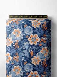 Bloom flower style with blue,orange colors