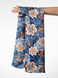 Bloom flower style with blue,orange colors - Image 3