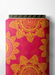 Bloom flower style with red, yellow colors