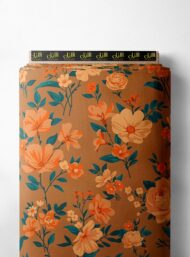 Rose flower style with orange,brown colors