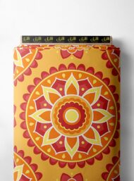 Bloom flower style with red,yellow colors