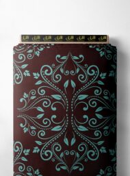 Bloom flower style with brown, blue colors