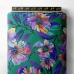 Blossom flower style with purple,green colors