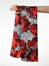Rose flower style with red,grey colors - Image 3