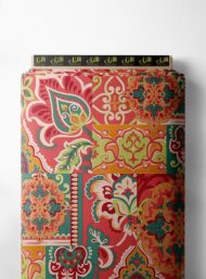 Leaf flower style with red,green colors