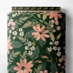 Petal flower style with pink,green colors