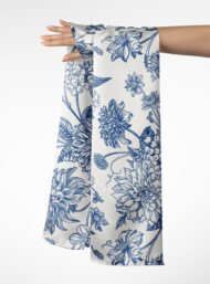 Bloom flower style with blue, white colors - Image 3