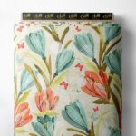 Bloom flower style with pink,green colors