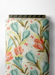 Bloom flower style with pink,green colors