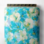 Bloom flower style with blue,white colors