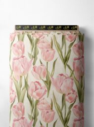 Tulip flower style with pink,green colors