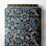 Leaf flower style with blue, brown colors