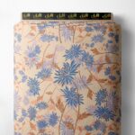 Bloom flower style with blue, orange colors