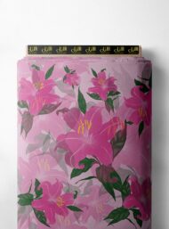 Petal flower style with pink, green colors