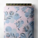 Bloom flower style with blue, pink colors