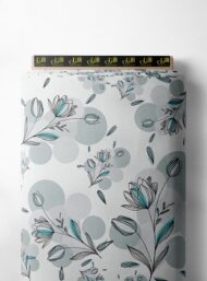 Petal flower style with grey,green colors