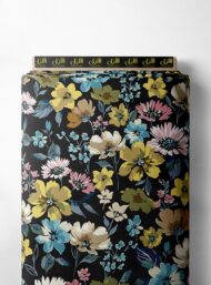 Bloom flower style with yellow,blue colors